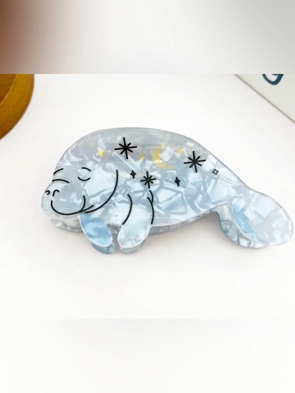 Sleeping Manatee Hair Clip